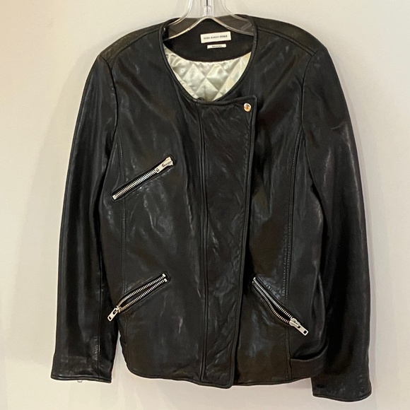 Isabel Marant Bradi SOFT Lambskin Black Leather Jacket 44 10 12 Punk Elegance - Picture 2 of 9